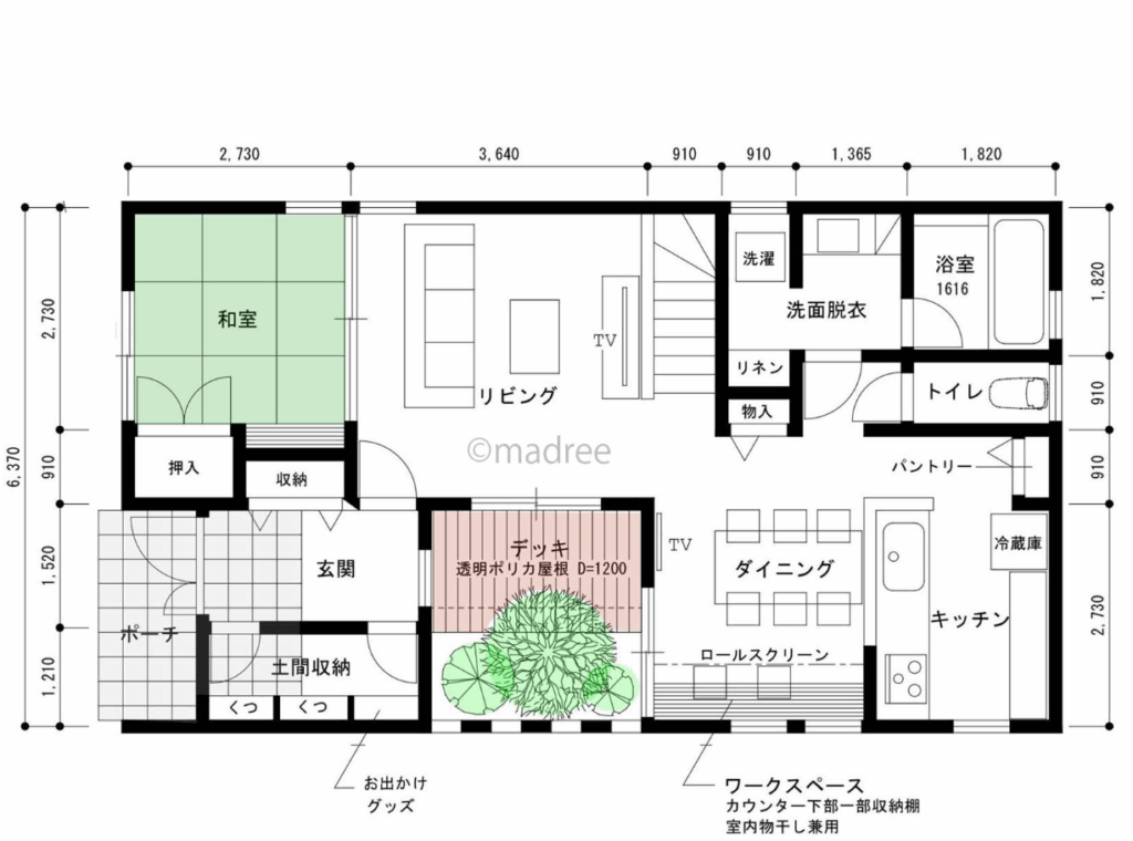 インナーバルコニー・屋内テラスのある間取りに関する画像