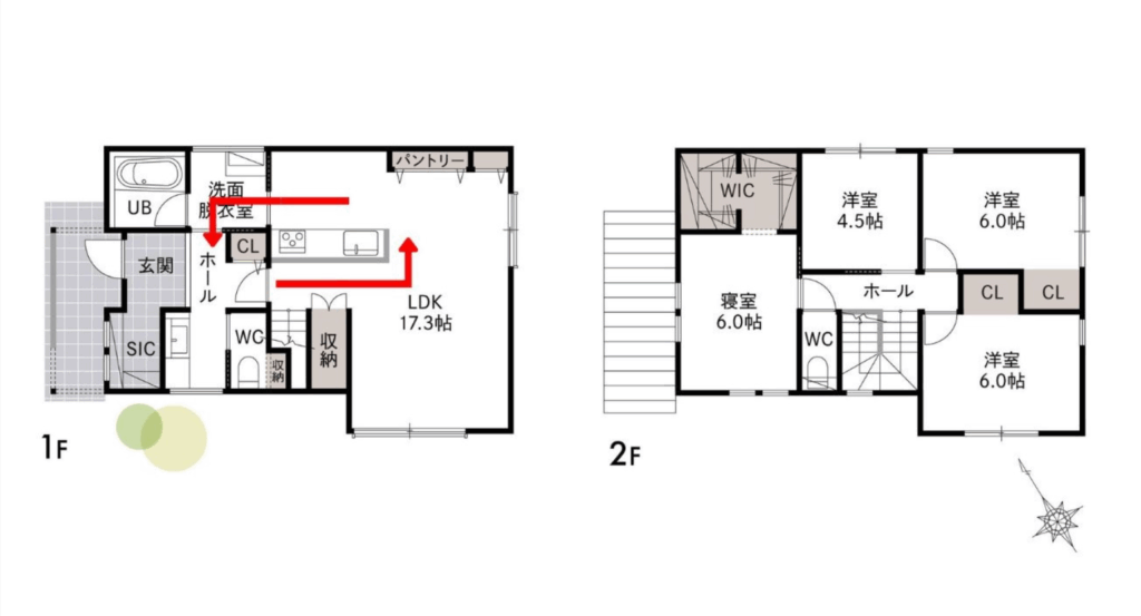 回遊動線の間取り画像